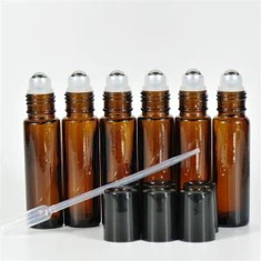 Бурштин скляні пляшки роликові